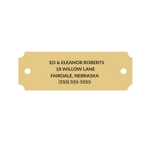 Gold Brass Memorial - Name Plate - Free Engraving and Mounting Screws- 7/8 x 2 1/2 inch