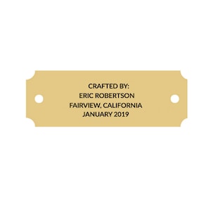 Gold Aluminum Engraved Plate - Free Engraving and Mounting Screws- 1 1/4 x 2 1/2 inch