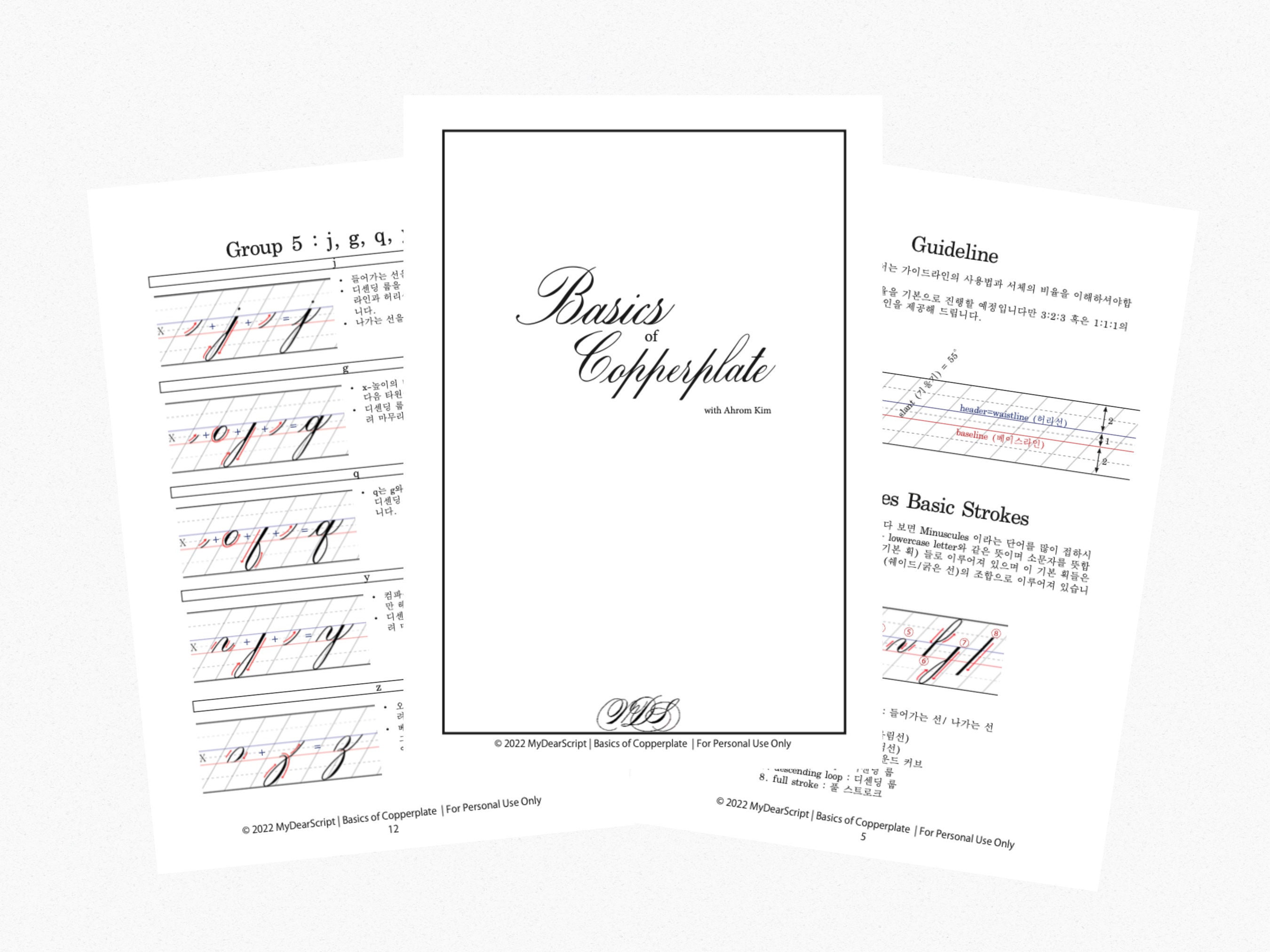 Complete guide to Basics of Copperplate/ 카퍼플레이트의 기초 (Korean/한국어)
