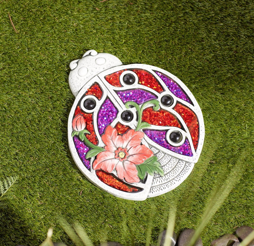 Bejeweled Ladybug Stepping Stone Housewarming Gift Idea Etsy