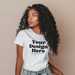T-Shirt Mockup, Bella Canvas 3001 T-shirt Mock Up, White Plain T-shirt Mockup, Bella Canvas 3001 Black Shirt Mockup, WhiteTee Model Mockup