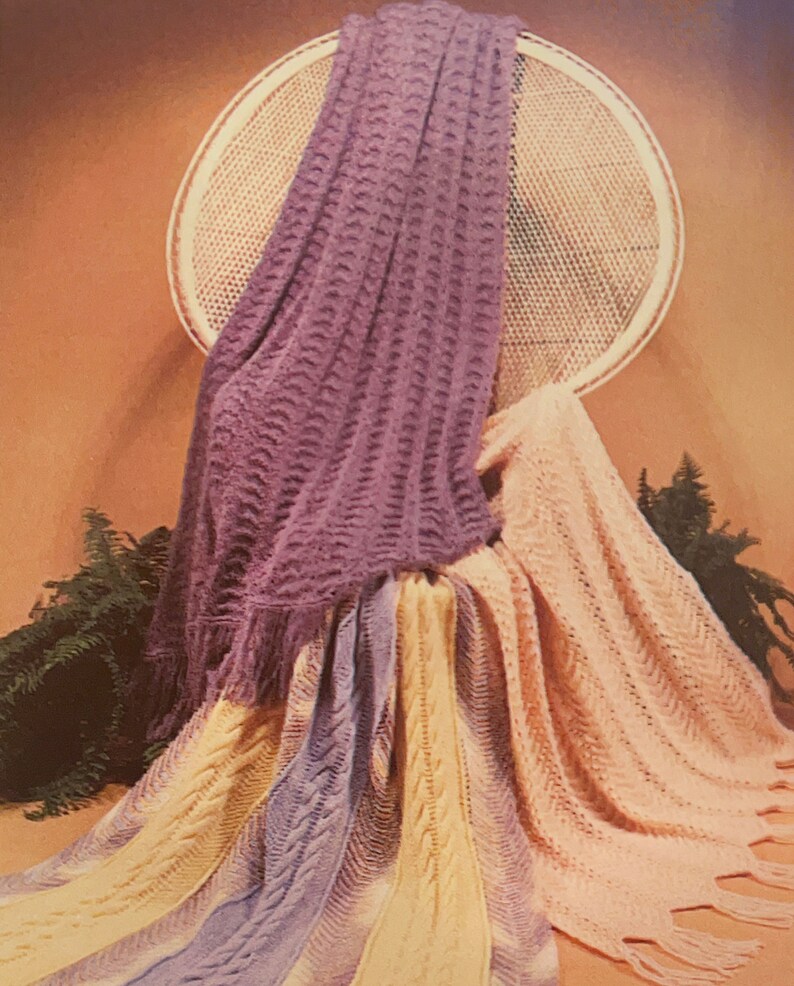 Vintage Knit Afghan Pattern Primrose Cable Knit Etsy