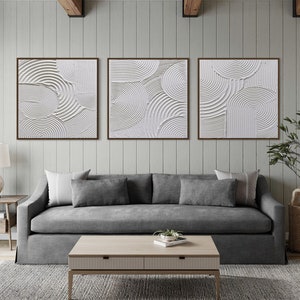 Textured Circles Plaster Wall Art Set | Modern Abstract 3D Decor