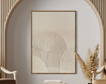 Zen Arches Minimalistische Wandkunst | Gipskunst | Matte Strukturkunst Spackle Wandkunst | Struktur Abstrakte Malerei | 3D Kunst Modern Abstrakt
