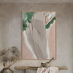 Beige Tornado Abstract Textured Wall Art | Original Canvas Structure Painting | Minimalist 3D Wall Decor | Modern Home decor