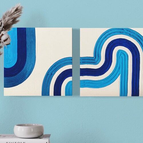 Minimalist Abstract Wall Art Painting 3D Spackle Wall Art Etsy