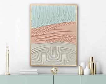 COLORADO Matte Wandkunst | Gips Kunst | Großes strukturiertes Kunstwerk | Minimalistische Kunst | Relief Malerei | 3D Wanddeko | Abstraktes Beige Gemälde