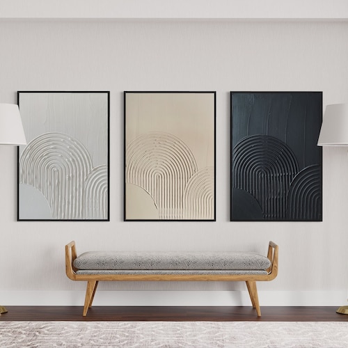 Large Black and White Wall Art Abstract Painting on Canvas Etsy Hong Kong