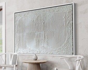 Large Minimalist Wall Art | Plaster Art | White Textured Wall Art | home decor | Minimalist home | Contemporary Artwork | Modern Painting