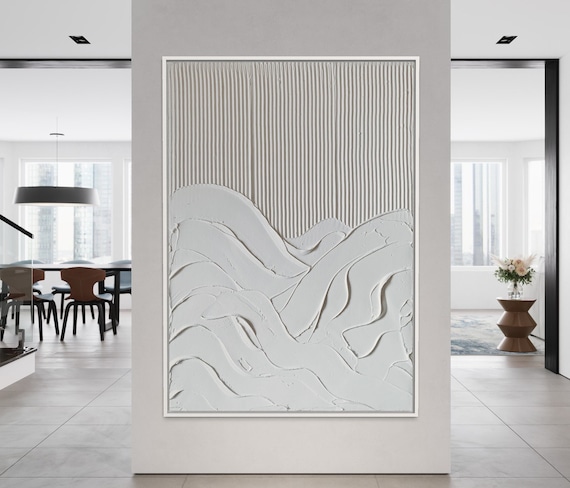 Plaque Murale 3D en plâtre - Décor de vagues