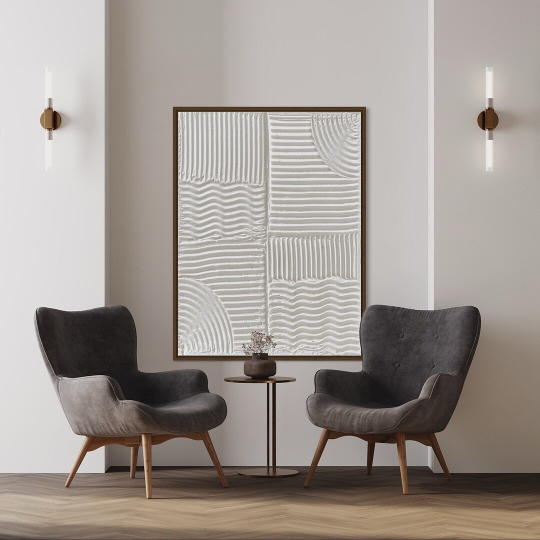 Loco Plaster Loco Textured Wall Art | Plaster Art | White Minimalist Spackle Artwork ...