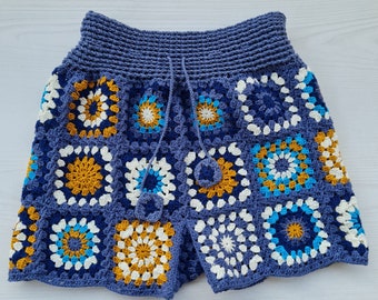 Handmade Crochet Granny Square Shorts