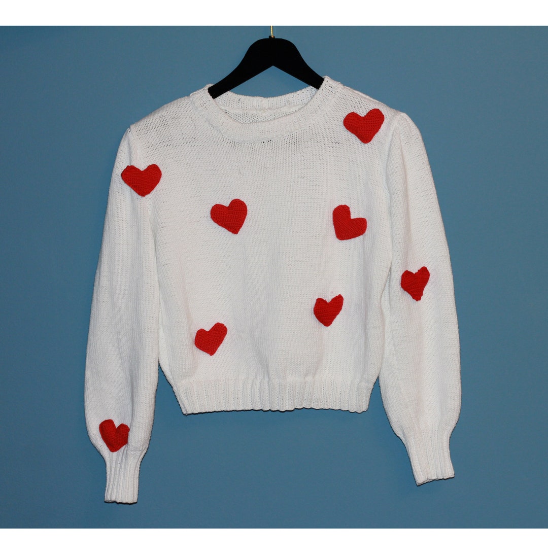 3D Red Heart Sweater , Knit Sweater, Valentine's Day, Gift