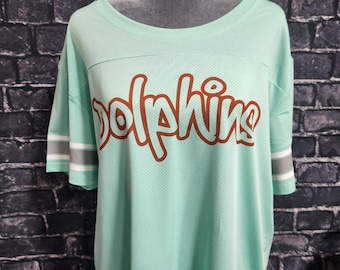 Camiseta de malla de los Dolphins para mujer, Boxercraft, fútbol, hora del partido.