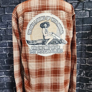 The Day I Broke up With Normal was the First day of my magical life Custom FLANNEL SHIRT boho hippie funny unisex sizing woman alligator