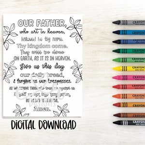 Our Father Prayer Coloring Sheets / Our Father / Catholic Prayer / Catholic Coloring Sheets / Kids Prayer Coloring Sheets