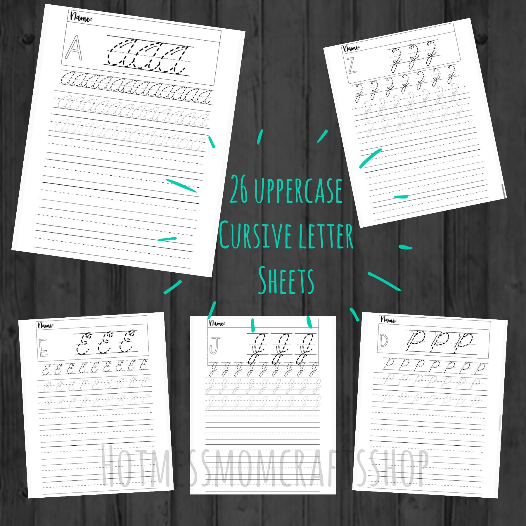 Uppercase P Cursive