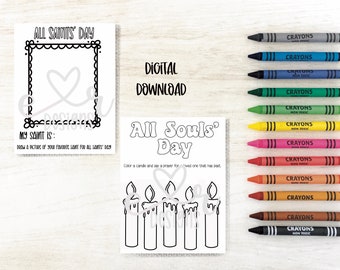 All Saint's Day Coloring Sheets / All Soul's Day Coloring Sheet / Catholic Prayer / Catholic Coloring Sheets / Kids Prayer Coloring Sheets
