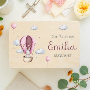 Cadeau de baptême pour garçon et fille en bois | Coffret souvenir pour baptême et naissance | Coffret souvenir imprimé coffret baptême | cadeau parrain