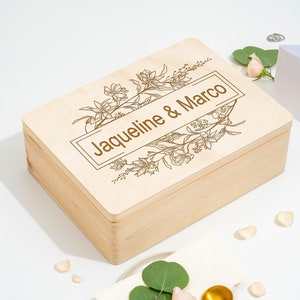 Erinnerungskiste Hochzeit Personalisiert | Hochzeitsgeschenk für Eheleute paare und Trauzeugen | Andenken Brautpaar | Geschenk Hochzeit