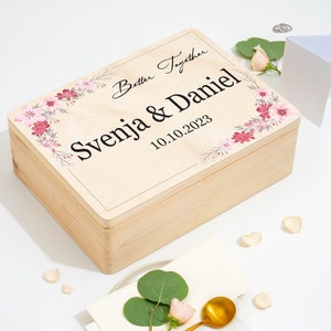 Erinnerungskiste Hochzeit Personalisiert | Hochzeitsgeschenk für Eheleute paare und Trauzeugen | Andenken Brautpaar | Geschenk Verlobung