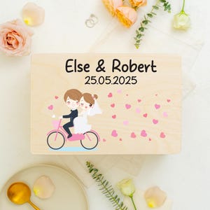 Gepersonaliseerde huwelijksherinneringsdoos | Huwelijkscadeau voor echtparen en getuigen | souvenir bruid en bruidegom | verlovingscadeau