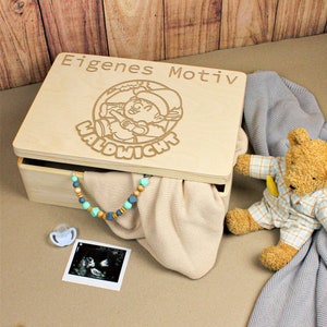 Erinnerungskiste Baby, Erinnerungsbox Personalisiert, Taufgeschenk für Jungen und Mädchen, Babygeschenk, Geschenk Taufe Geburt, Geschenkidee
