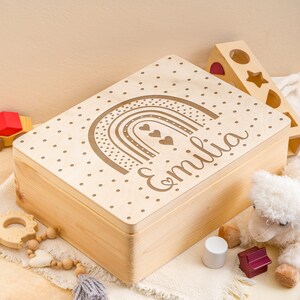 Caja de recuerdos para bebé, caja de recuerdos personalizada, regalo de bautismo para niños y niñas, regalo de bebé, regalo de nacimiento de bautismo, idea de regalo