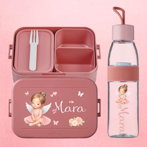 Personalized lunch box and bottle from Mepal | Lunch box with compartments | School enrollment gift | Cute ballerina dancer for girls