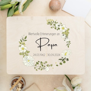 Boîte de deuil personnalisée | Boîte à souvenirs | Se souvenir de ses proches | Boîte à souvenirs souvenirs - couronne de fleurs couronne de deuil