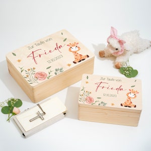 Regalo per battesimo per ragazzi e ragazze in legno | Scatola dei ricordi del battesimo e della nascita | Scatola per battesimo con scatola dei ricordi stampata | Padrino del regalo