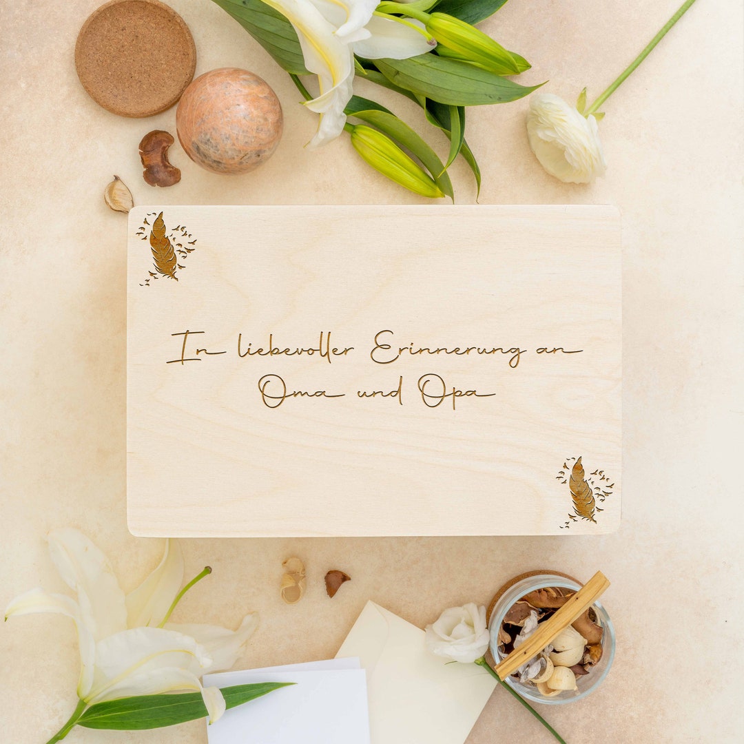 Erinnerungskiste Personalisiert Gedenken an Großeltern Andenken Opi Omi Erinnerungsbox In