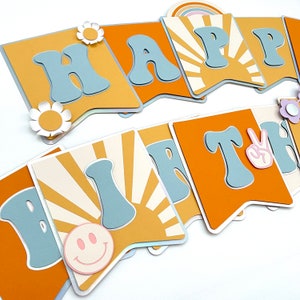 Groovy Birthday Banner Happy Birthday Banner Groovy One Birthday Decor