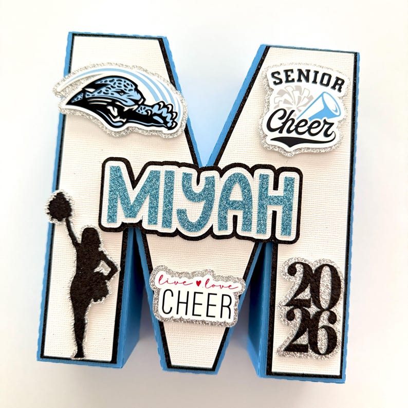 Personalized Cheer Team 3D Letter | Senior Cheerleader Gift | Cheer Coach | Graduation Centerpiece image 6
