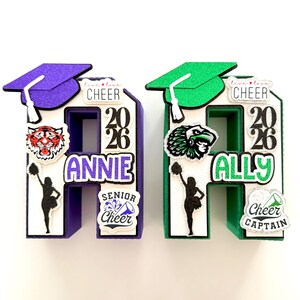 Personalized Cheer Team 3D Letter | Senior Cheerleader Gift | Cheer Coach | Graduation Centerpiece image 4