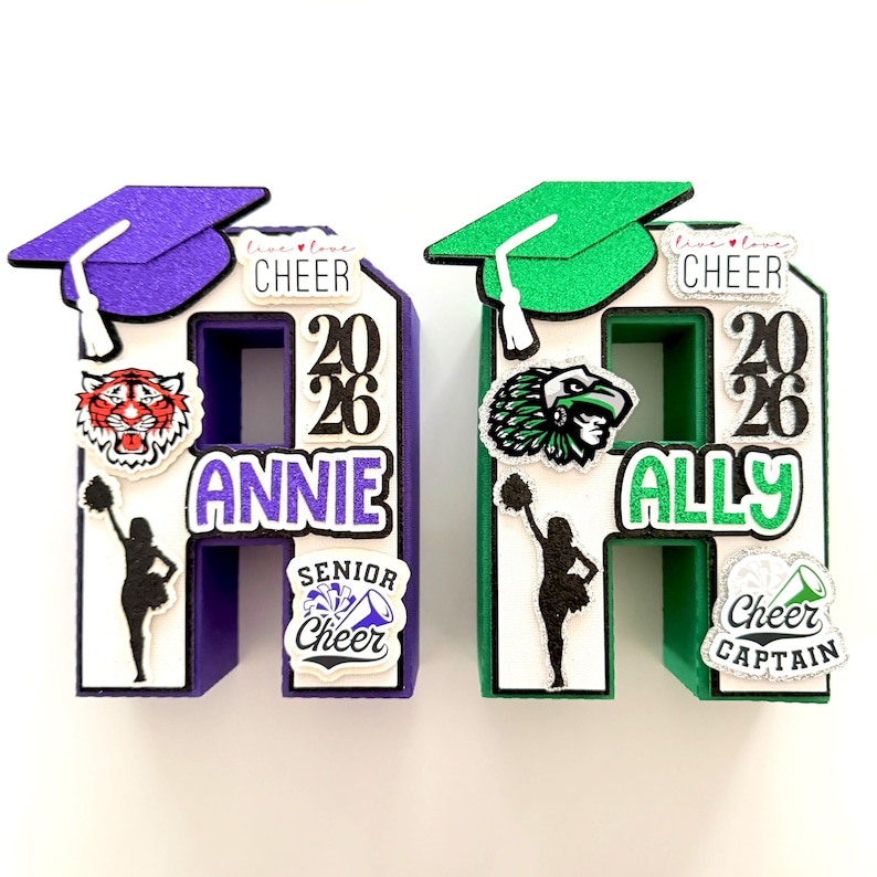 Personalized Cheer Team 3D Letter | Senior Cheerleader Gift | Cheer Coach | Graduation Centerpiece image 4