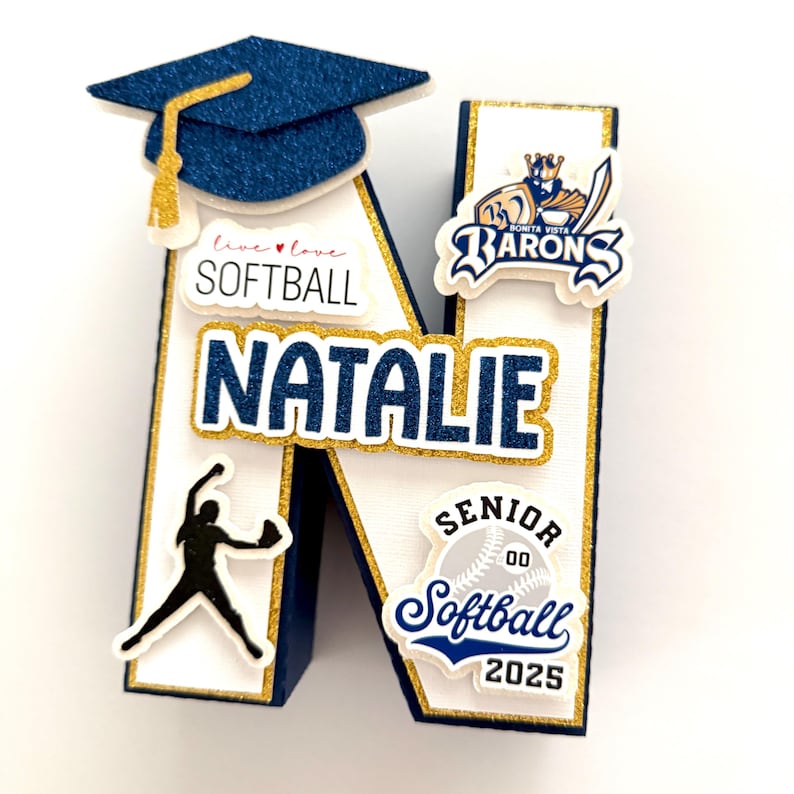 Personalized Softball 3D Letter | Senior Night Team Gift | Graduation ...