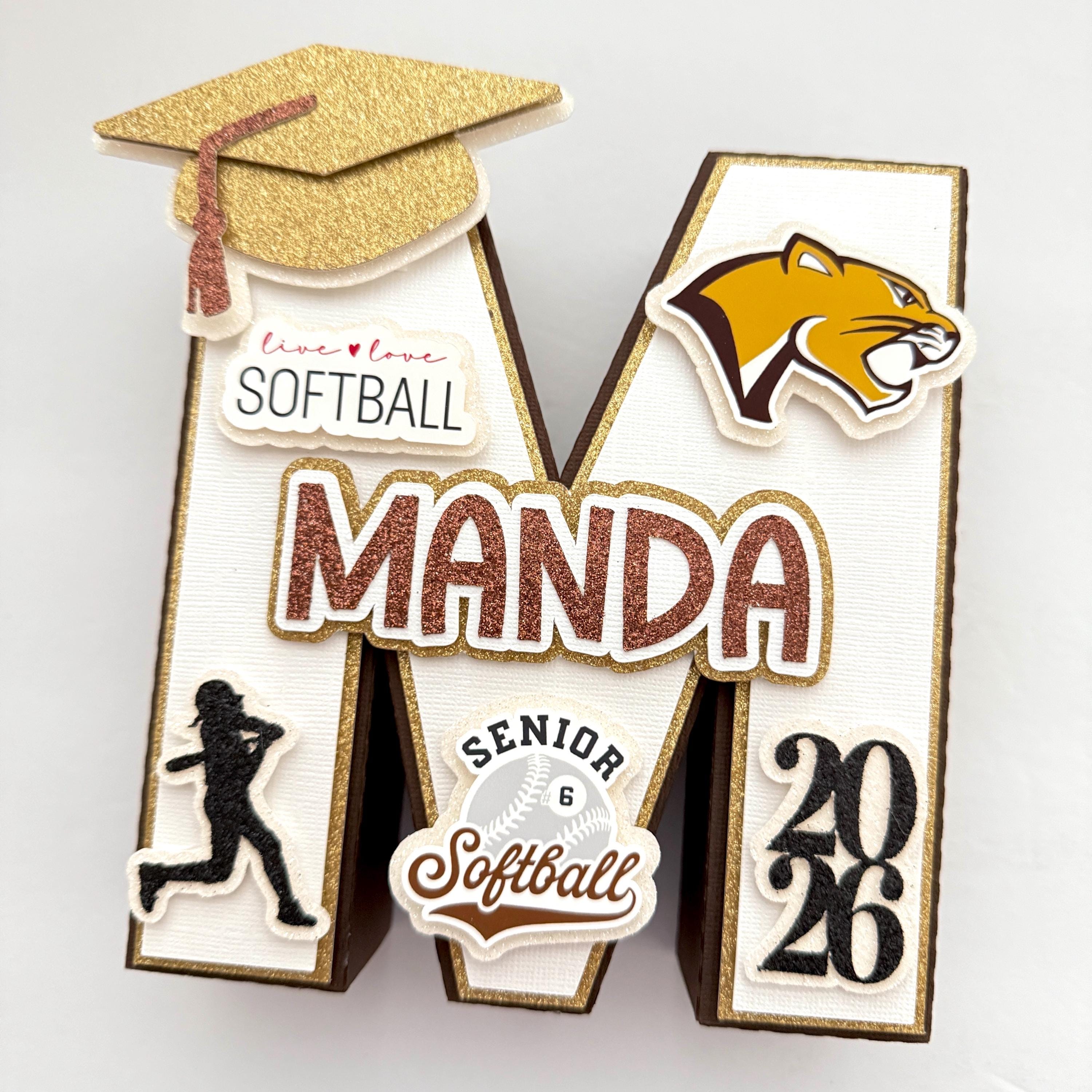 Personalized Softball 3D Letter | Senior Night Team Gift | Graduation ...