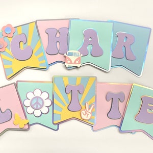 Groovy Birthday Banner Happy Birthday Banner Groovy One Birthday Decor