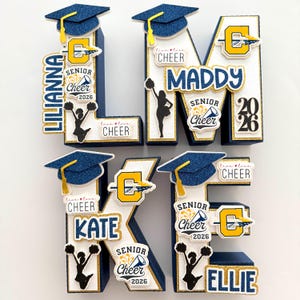 Personalized Cheer Team 3D Letter | Senior Cheerleader Gift | Cheer Coach | Graduation Centerpiece image 3