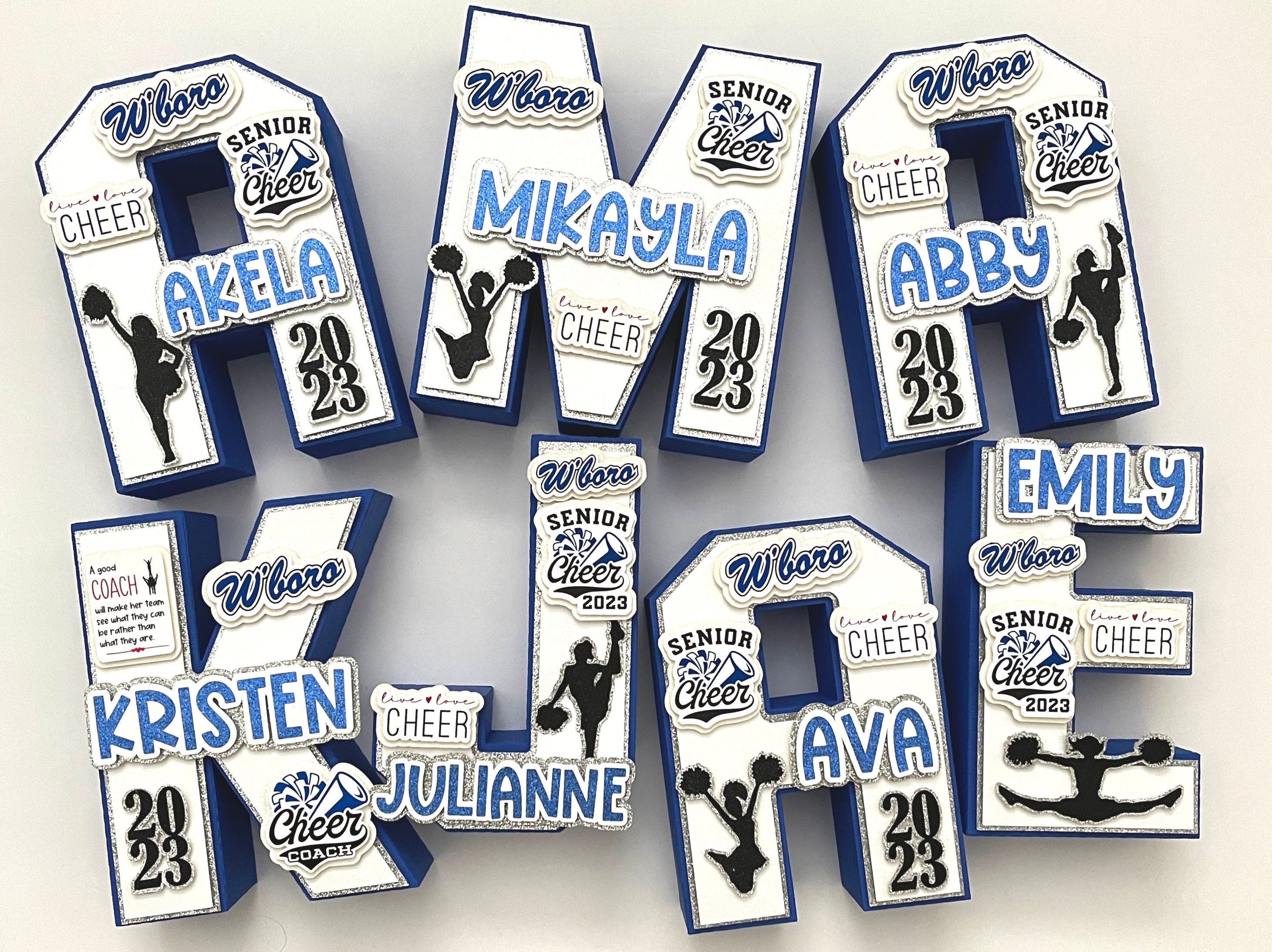 Cheer Team Gifts 3D Letter | Personalized Cheerleader Gift | Cheer Coach Gifts | Senior Cheerleader Graduation Gift | Graduation Centerpiece