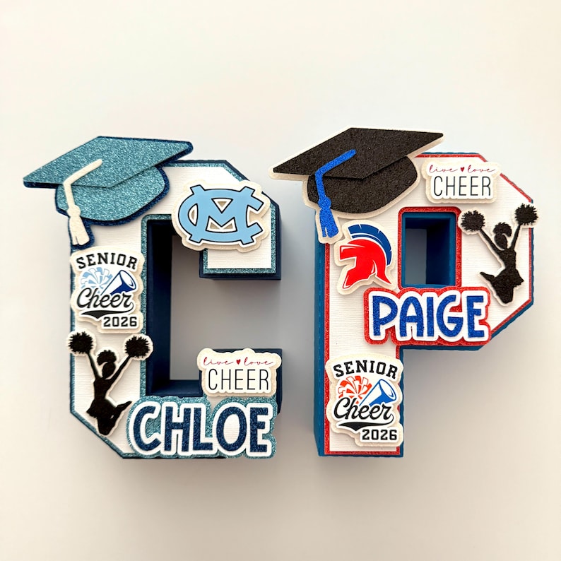 Personalized Cheer Team 3D Letter | Senior Cheerleader Gift | Cheer Coach | Graduation Centerpiece image 5