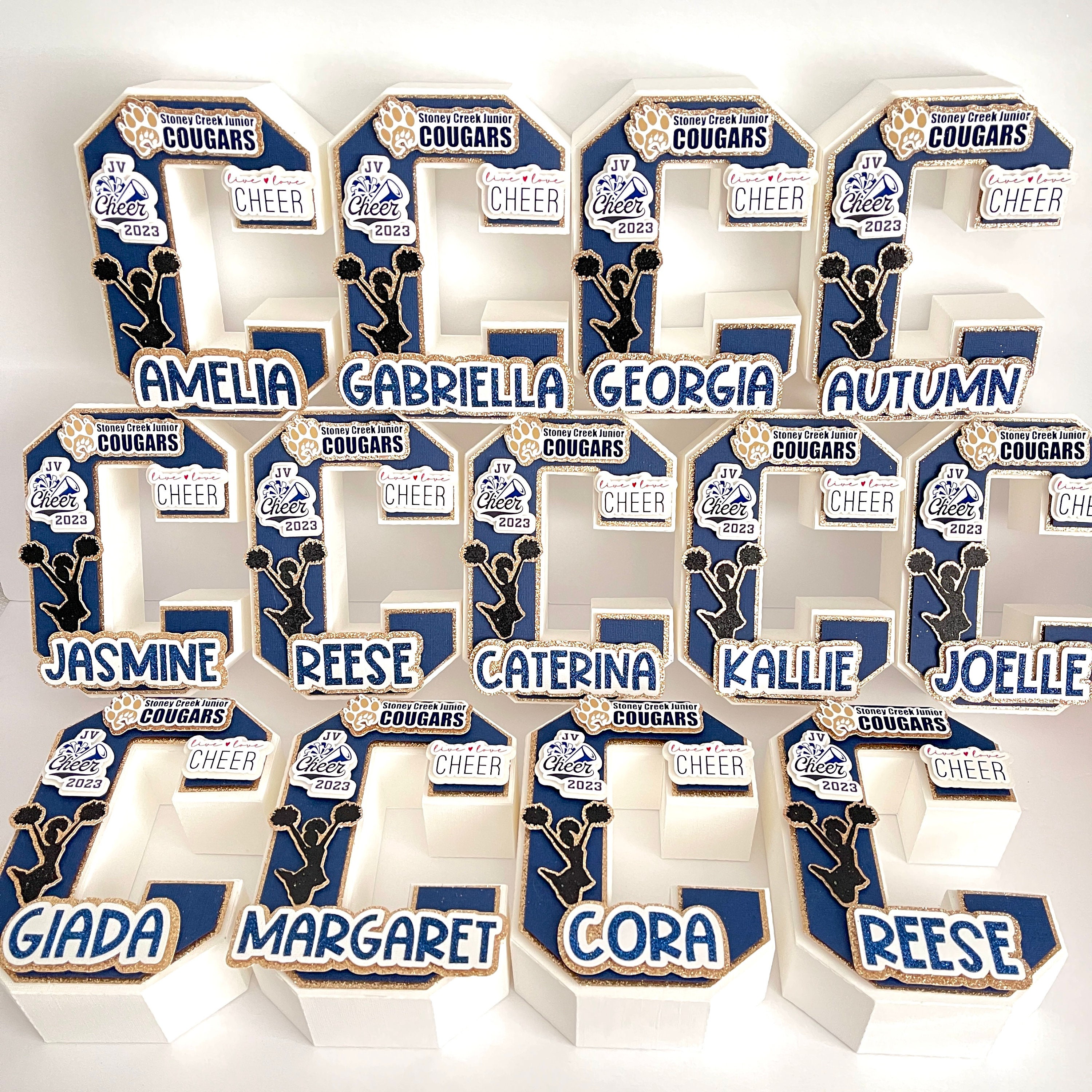 Cheer Team Gifts 3D Letter | Personalized Cheerleader Gift | Cheer Coach Gifts | Senior Cheerleader Graduation Gift | Graduation Centerpiece