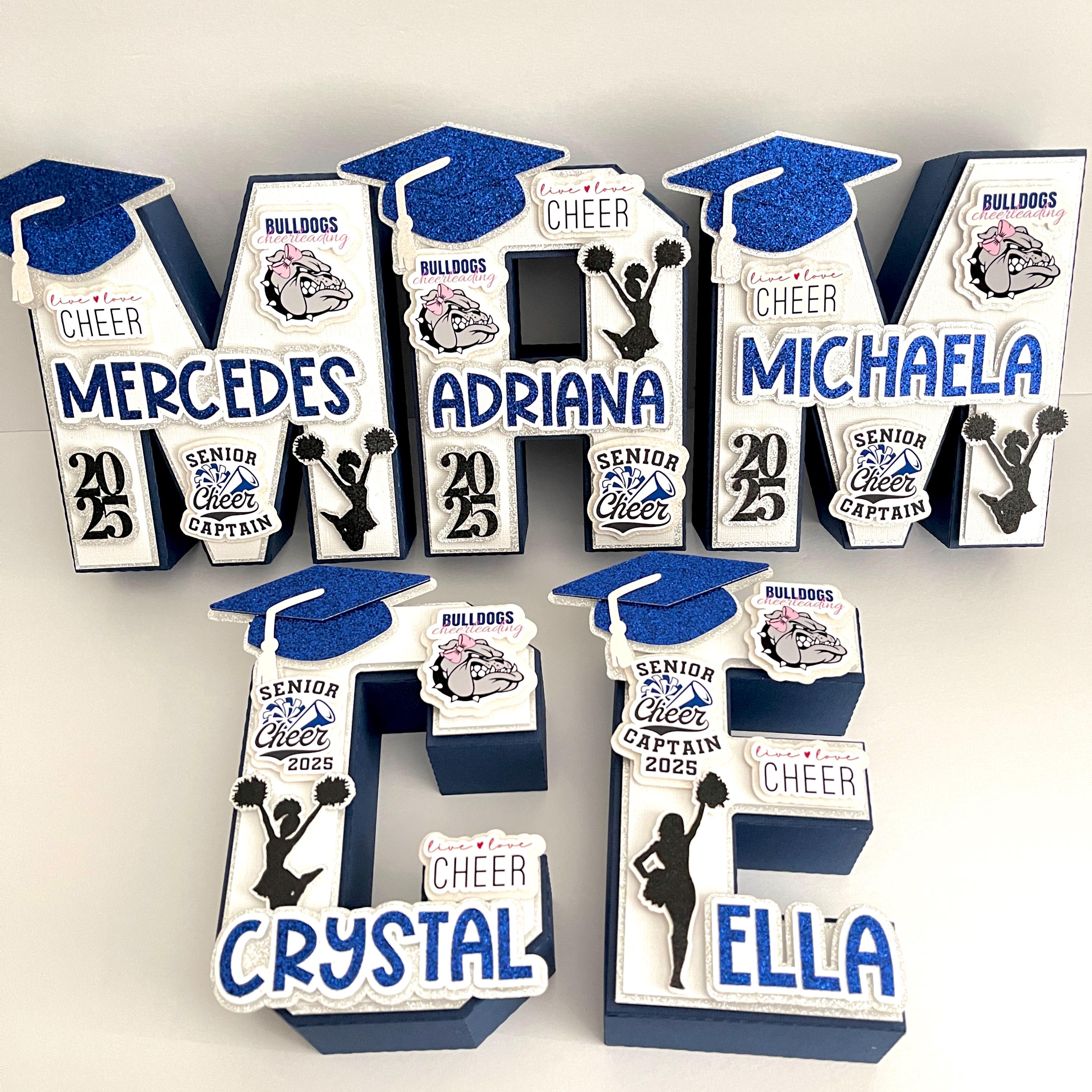 Cheer Team Gifts 3D Letter | Personalized Cheerleader Gift | Cheer Coach Gifts | Senior Cheerleader Graduation Gift | Graduation Centerpiece