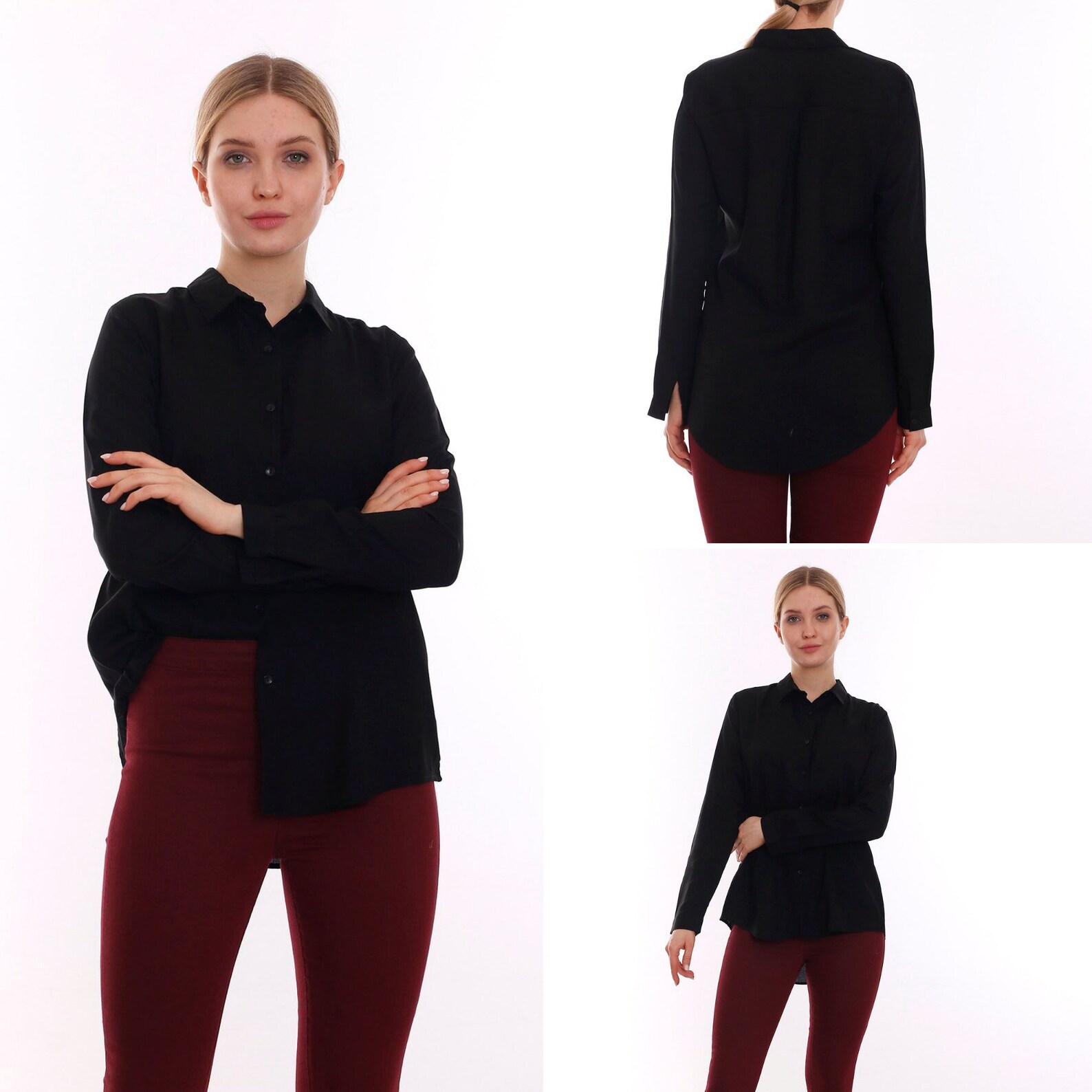 Green Minimalist Top-long Sleeved Top-buttoned Shirt-designer - Etsy