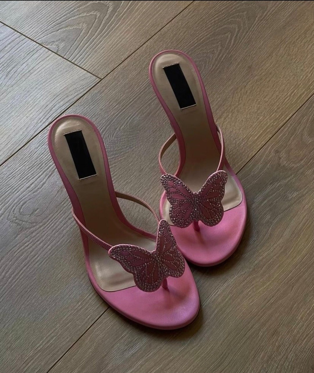 Butterfly Heels Slides Sparkly Shoes Sandals Mules Etsy