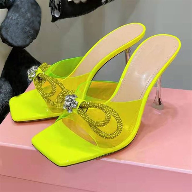 Clear and Colorful Embellished Trendy Heels Sparkly Heels Etsy