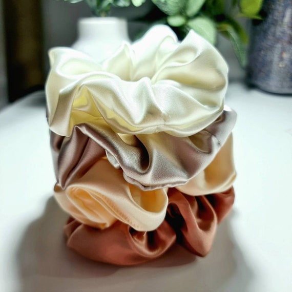 Neutral Tones Satin Scrunchie Collection - Etsy display picture 2