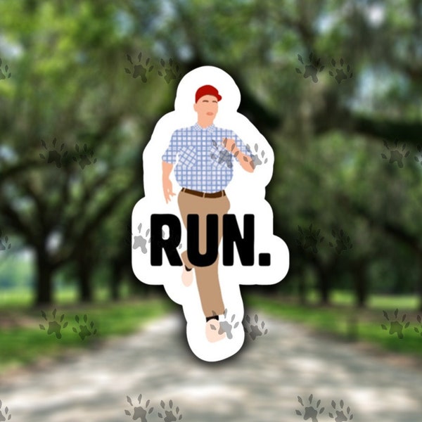 Forrest Gump sticker, WHITE Run. Sticker, run, running, Forrest Gump, 90’s movies, vinyl, decal, free shipping