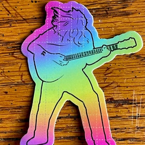 Rainbow BlotterBluegrass Goat silhouette.  high quality outdoor vinyl  Sticker.